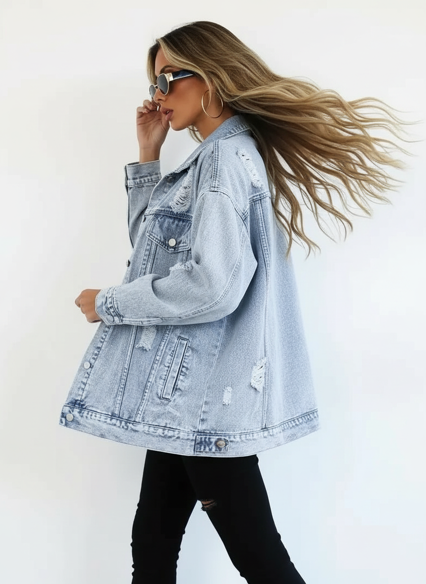 Rymlig vintage jeansjacka