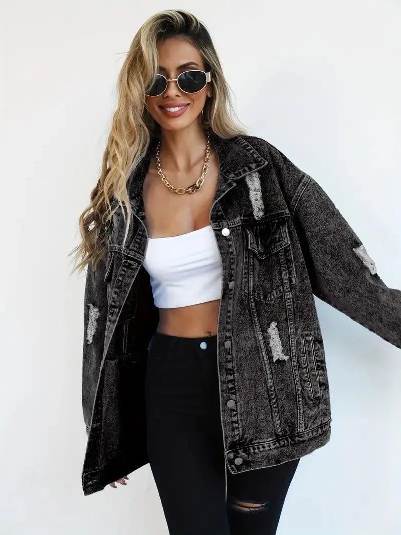 Rymlig vintage jeansjacka