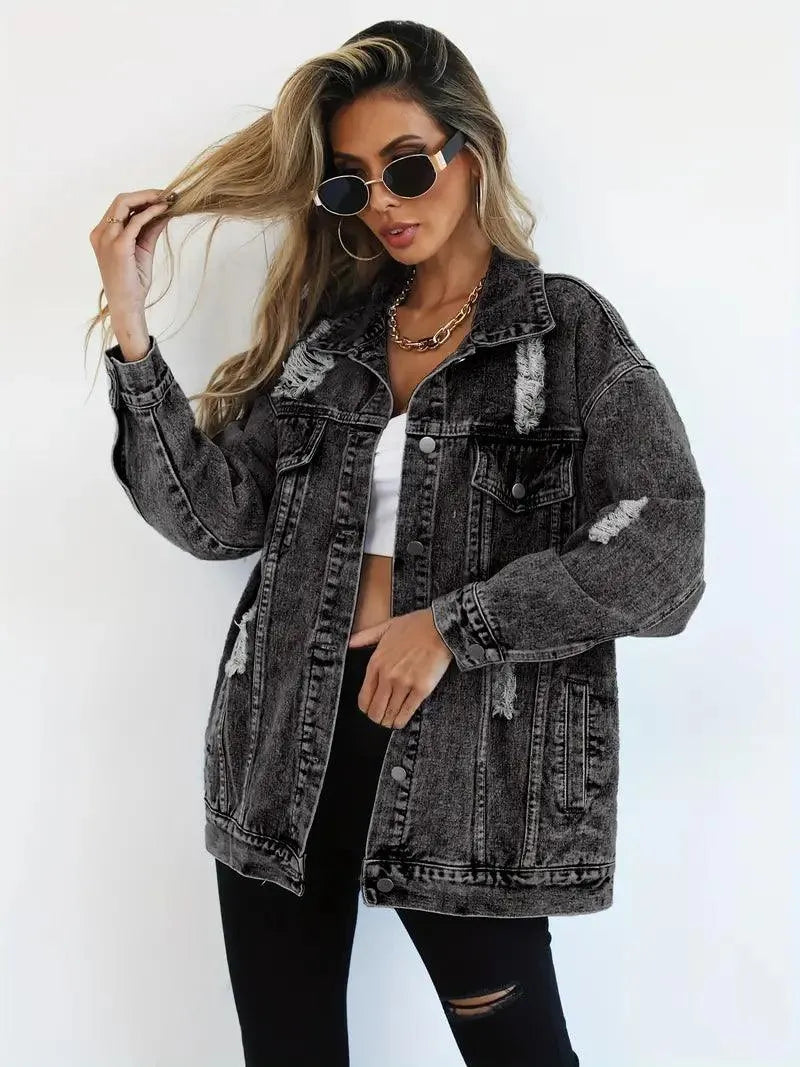 Rymlig vintage jeansjacka