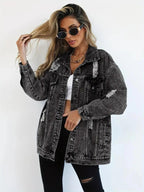 Rymlig vintage jeansjacka