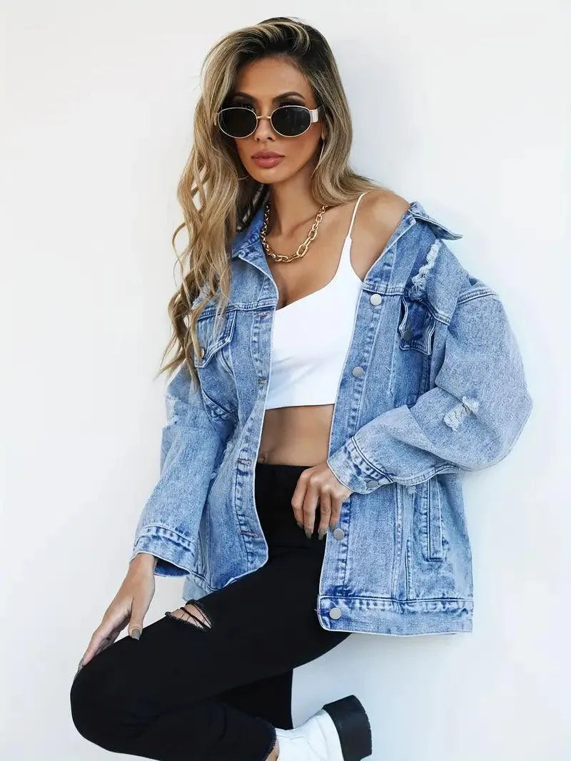 Rymlig vintage jeansjacka