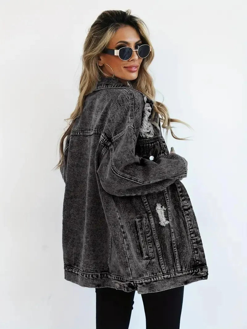 Rymlig vintage jeansjacka