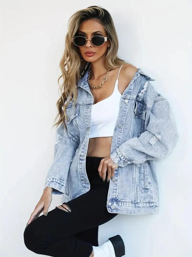Rymlig vintage jeansjacka