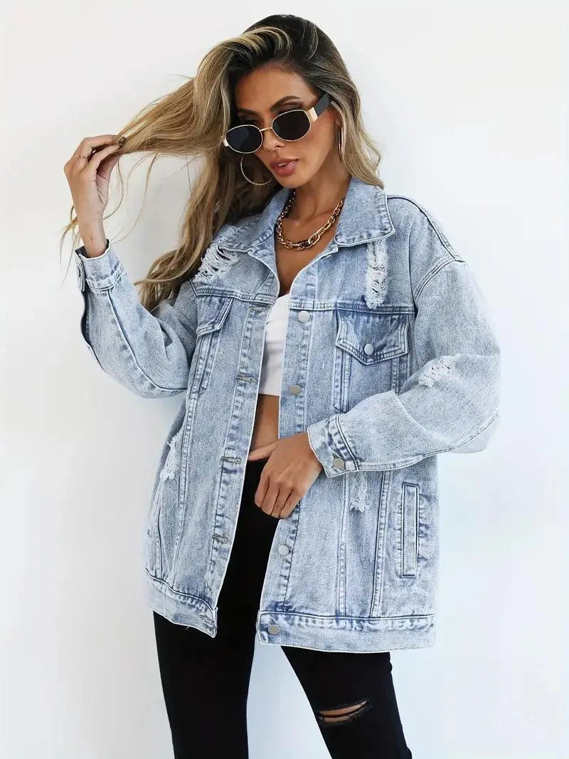 Rymlig vintage jeansjacka
