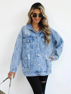 Rymlig vintage jeansjacka