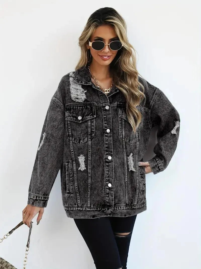 Rymlig vintage jeansjacka