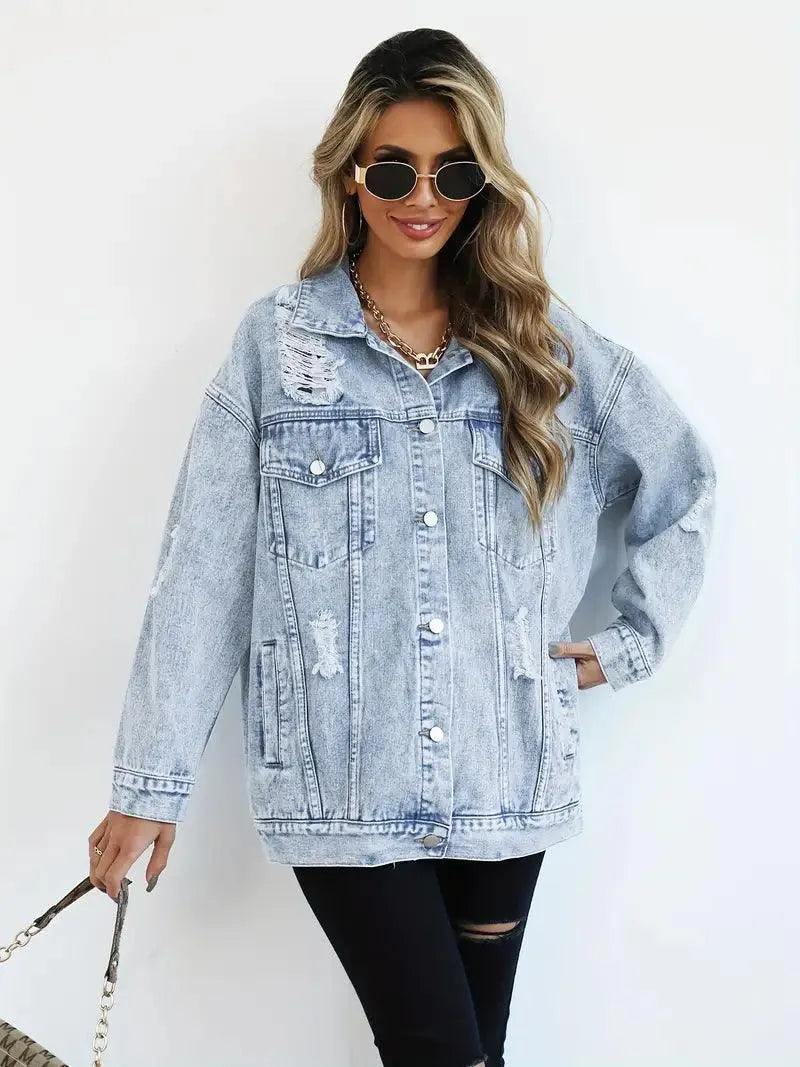 Rymlig vintage jeansjacka